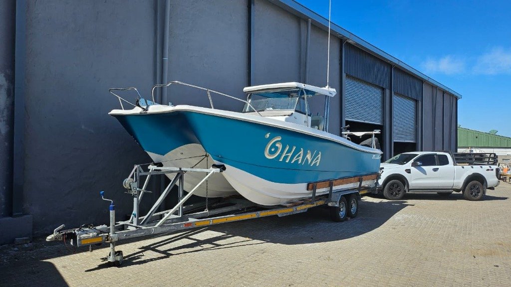 Custom Teal 'OHANA' Center Console Catamaran